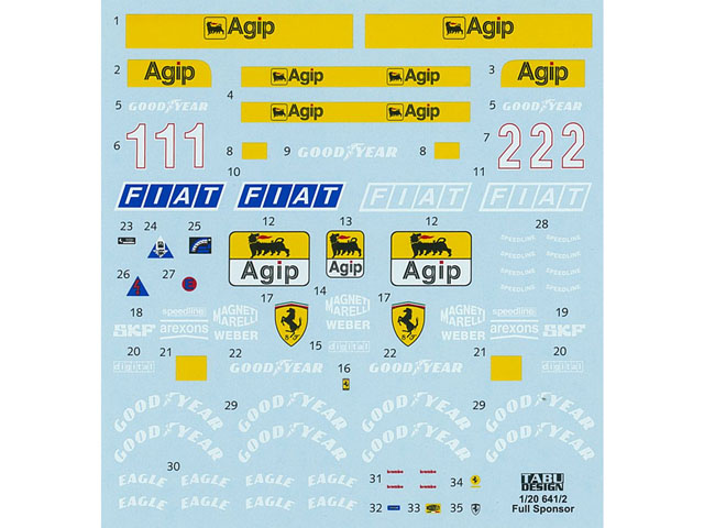 TABUデザイン 20159 1/20 Ferrari 641/2 Full Sponsor Decal （for Fujimi） 【メール便可】