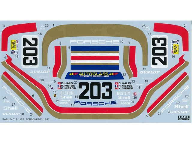 TABUデザイン 24019 1/24 ポルシェ 961 Rothmans Le Mans 1987（タミヤ対応）【メール便可】