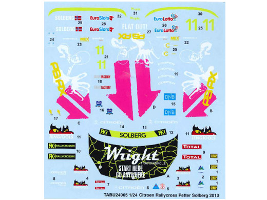 TABUデザイン 24065 1/24 シトロエン Rallycross Petter Solberg 2013 （Heller対応） 【メール便可】