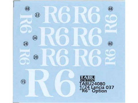 TABUデザイン 24080 1/24 Lancia 037 R6 Option Decal （for Hasegawa） 【メール便可】