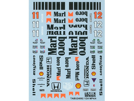 TABUデザイン 24092 1/24 McLaren MP4/4 Option Decal 【メール便可】