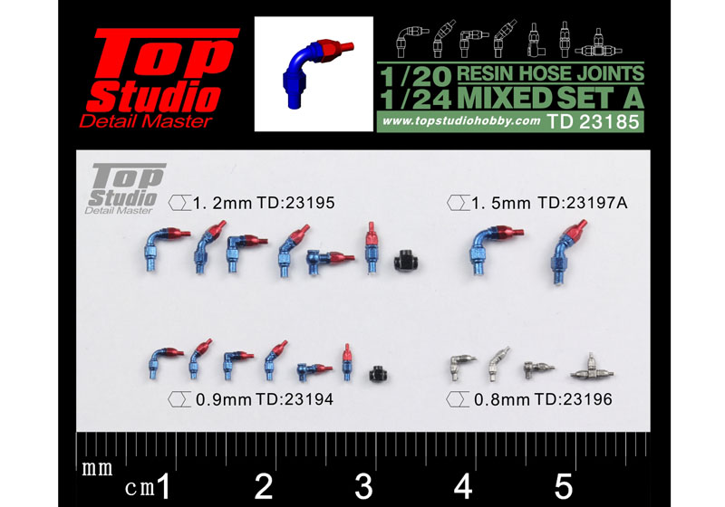 TOP STUDIO TD23185 1/20-24 resin hose joints mixed set A