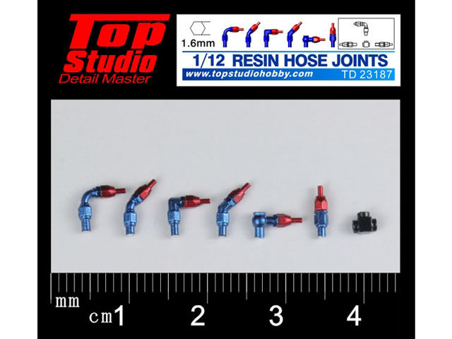 TOP STUDIO TD23187 1/12( 1.6mm) resin hose joints