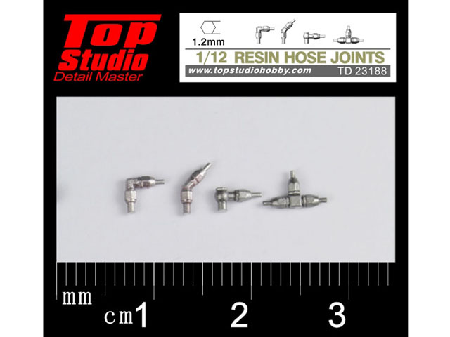 TOP STUDIO TD23188 1/12 (1.2mm) resin hose joints