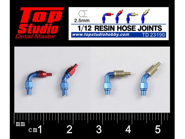 TOP STUDIO TD23190 1/12 (2.5mm) resin hose joints
