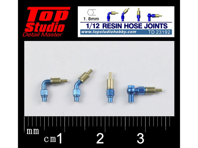 TOP STUDIO TD23192 1/12 (1.8mm) resin hose joints