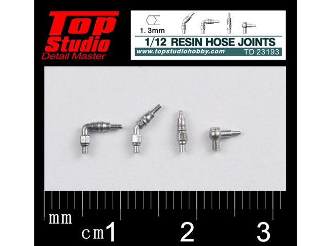 TOP STUDIO TD23193 1/12 (1.3mm) resin hose joints