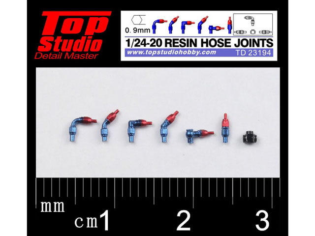 TOP STUDIO TD23194 1/24-20 (0.9mm) resin hose joints