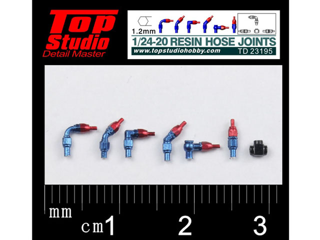 TOP STUDIO TD23195 1/24-20 (1.2mm) resin hose joints