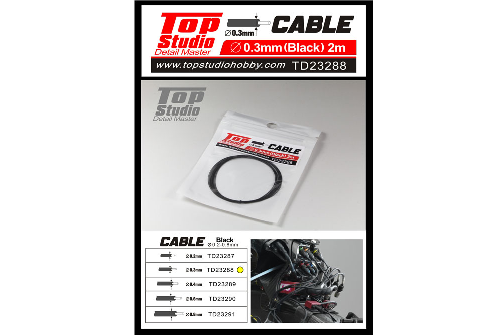 TOP STUDIO TD23288 0.3mm Black Cable 【メール便可】