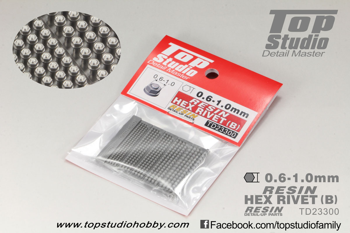 TOP STUDIO TD23300 0.6-1.0mm Resin Hex Rivet B