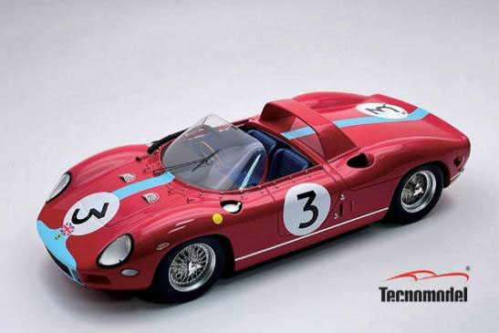 ** 予約商品 ** Tecno Model TM18-309E 1/18 Ferrari 330P Tourist Trophy 1964 Winner #3 G. Hill Maranello Concessionaires