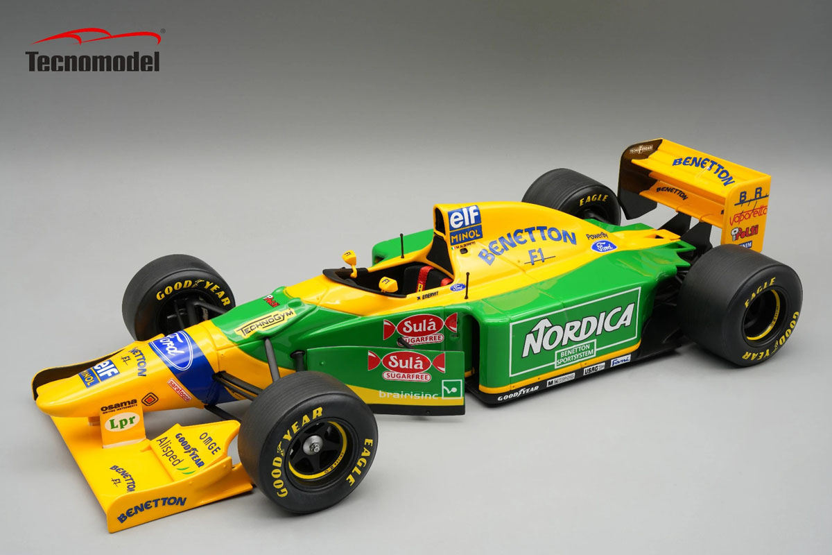 ** 予約商品 ** Tecno Model TM18-377A 1/18 Benetton B193B Barcelona Test 1993 Michele Alboreto