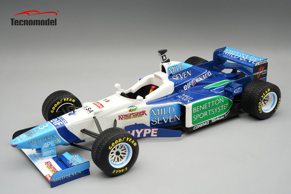 ** 予約商品 ** Tecno Model TM18-380A 1/18 Benetton B196 British GP 1996 #3 Jean Alesi (Rain Tires)