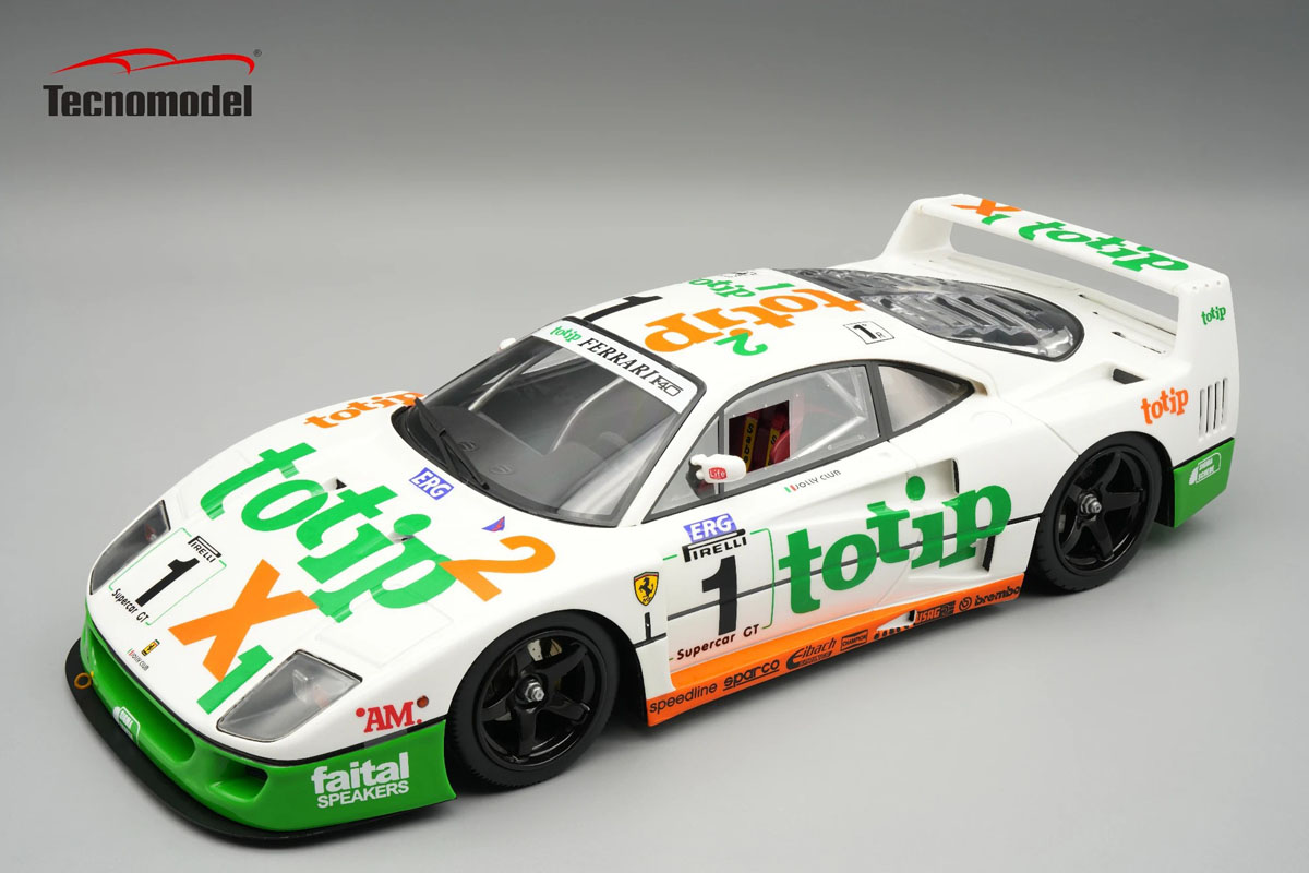 ** 予約商品 ** Tecno Model TM18-405D 1/18 Ferrari F40 LM Italian GT Vallelunga 1994 #1 Winner M.Tirone 