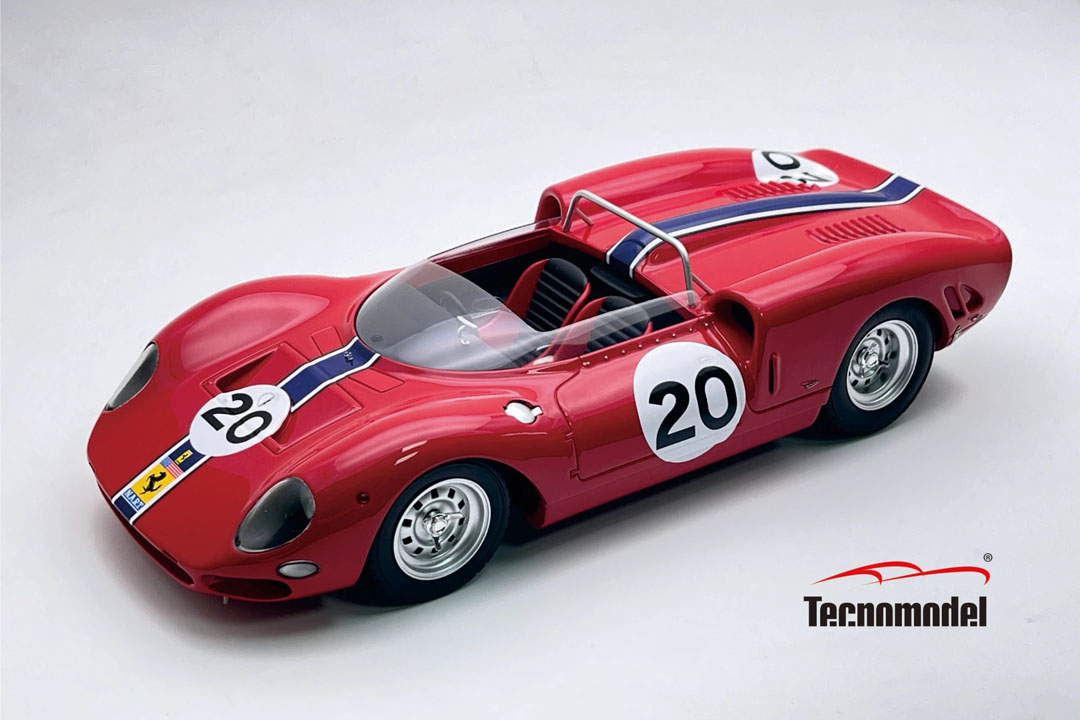 ** 予約商品 ** Tecno Model TM18-422D 1/18 Ferrari 365P2 Spider NART Bridge Hanpton 500Kms 1965 2nd #20 P.Rodriguez