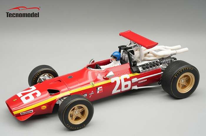 ** 予約商品 ** Tecno Model TMD18-317A 1/18 Ferrari 312F1/68 #26 1968 French GP Jacky Ickx (with Figure)
