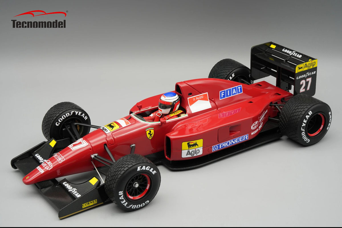 ** 予約商品 ** Tecno Model TMD18-338C 1/18 Ferrari F92A Spanish GP 1992 #27 Jean Alesi (Rain Tire) (with Figure)