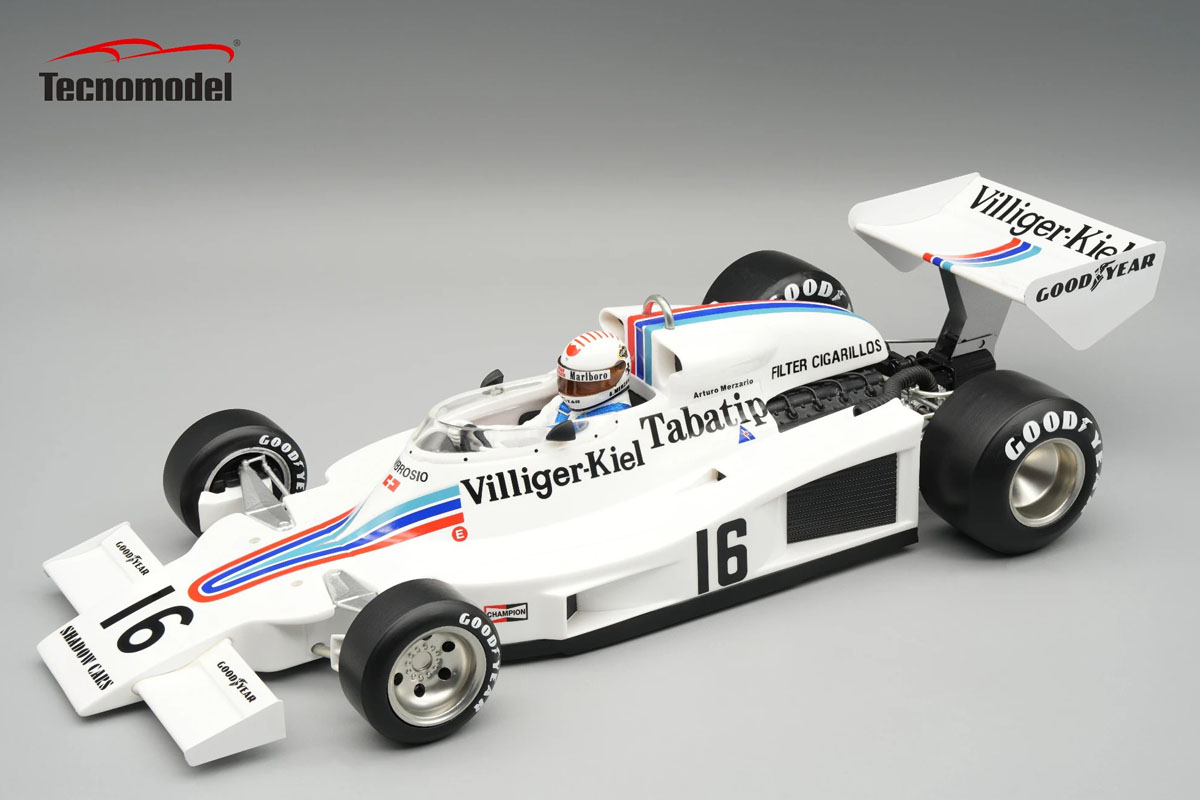 ** 予約商品 ** Tecno Model TMD18-436E 1/18 Shadow DN8 Austria GP 1977 #16 Arturo Merzario (with Figure)