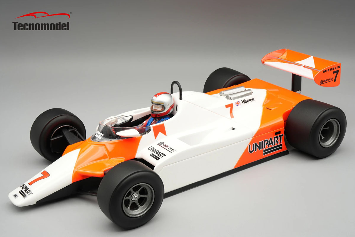 ** 予約商品 ** Tecno Model TMD18-466B 1/18 McLaren MP4/1B #7 1982 Detroit GP Winner John Watson (with Figure)