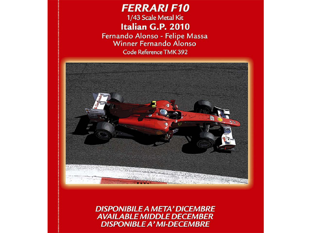 TAMEO kit TMK392 Ferrari F10 Italia GP 2010 F.Alonso /Massa