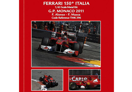 TAMEO kit TMK396 Ferrari 150 Italia Monaco GP 2011 F.Alonso /Massa