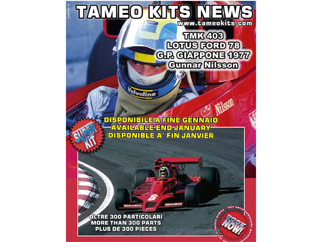 TAMEO kit TMK403 Lotus 78 Japanese GP 1977 G.Nilsson