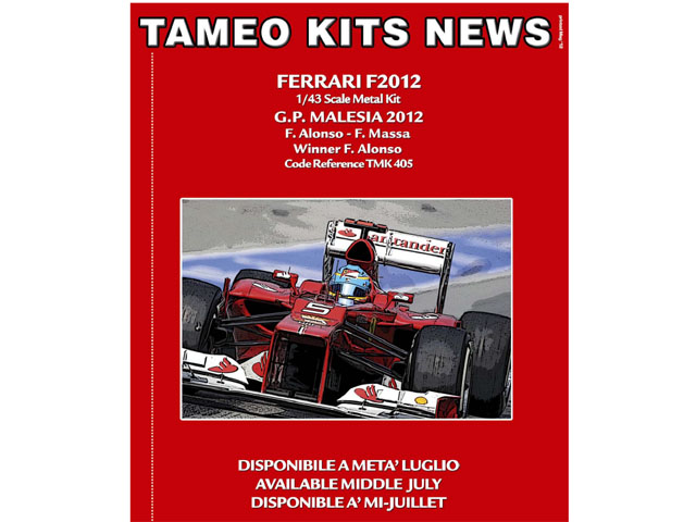 TAMEO kit TMK405 Ferrari F2012 Malesia GP 2012 F.Alonso /Massa