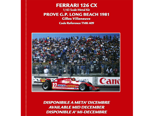 TAMEO kit TMK409 Ferrari 126CX Long Beach GP 1981 G.Villeneuve
