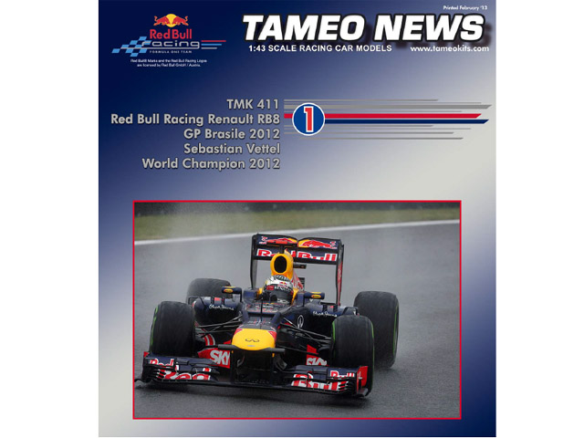 TAMEO kit TMK411 RedBull RB8 Brasile GP 2012 W.Champion S.Vettel