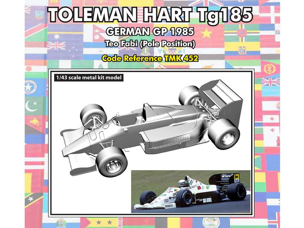 **Preorder** TAMEO kit TMK452 Toleman Hart TG185 German GP 1985 Teo Fabi (Pole Position)