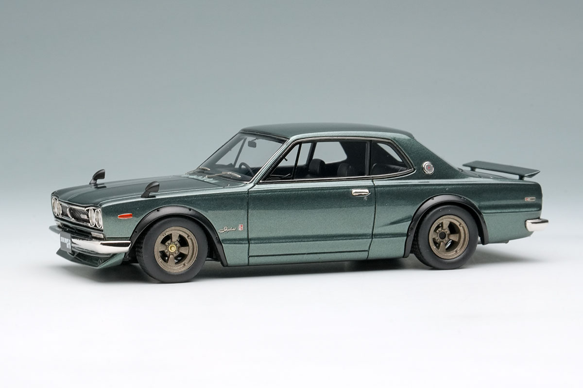VISION VM244E Nissan Skyline 2000GT-R (KPGC10) with Spoiler (Nissan Works wheel) Metallic Green