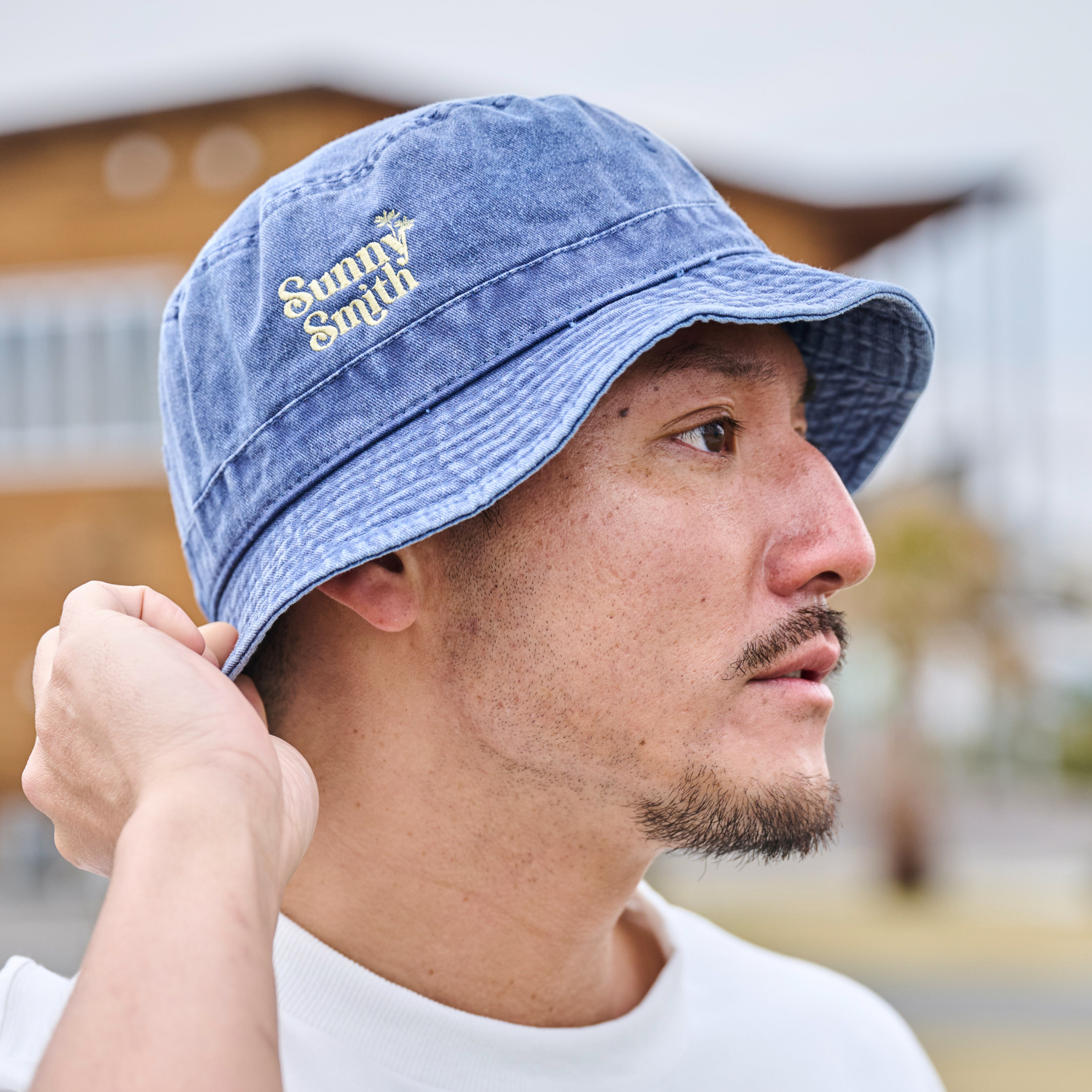 SUNNY SMITHヤシの木ロゴ刺繍ピグメント バケットハット