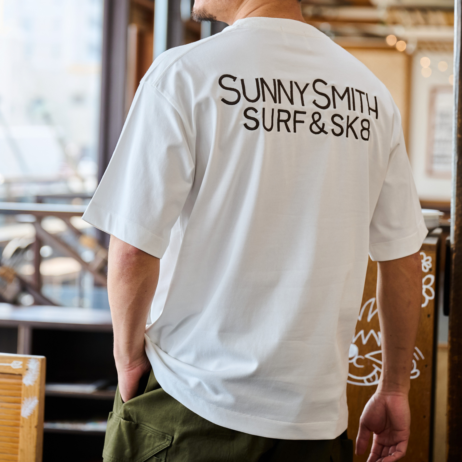 tシャツ 「SUNNY SMITH」11.6ウルトラヘビーオンス Heavy Smithヤシの木柄 両面刺繍Tee レディース メンズ セール】11.6ウルトラヘビーオンス Heavy Smithヤシの木柄 両面