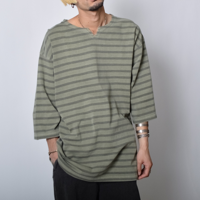 グログランボーダー キーネックTシャツ グログランボーダー キーネックTシャツ｜カットソー｜ニコル公式