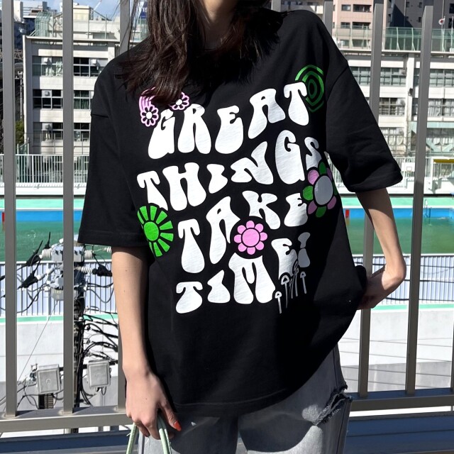 レトロヒッピービッグシルエットTシャツ