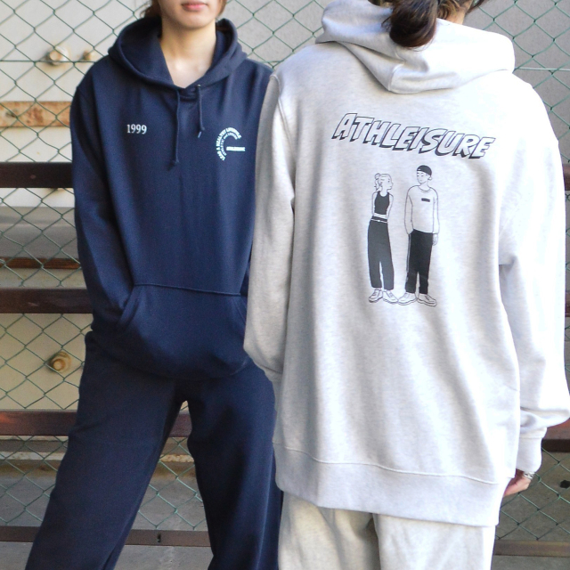 カップルイラスト裏毛フーディ（ATHLEISURE）