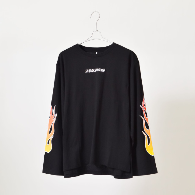 天竺 袖ゆるロンT(ファイヤー)