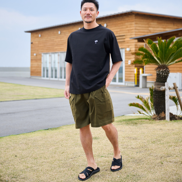 tシャツ 「SUNNY SMITH」11.6ウルトラヘビーオンス Heavy Smithヤシの木柄 ワンポイント刺繍Tee レディース メンズ 11.6ウルトラヘビーオンス Heavy Smithヤシの木柄 両面刺繍Tee