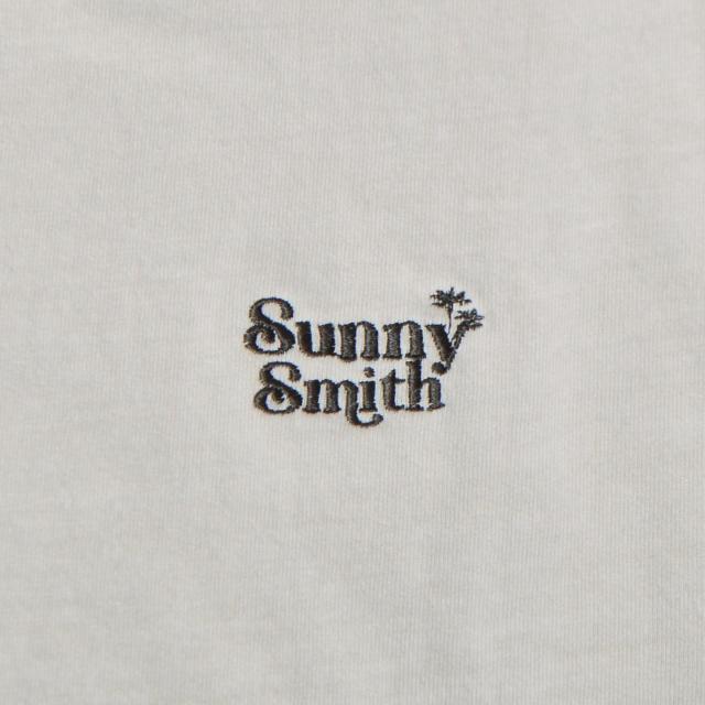 tシャツ 「SUNNY SMITH」ヤシの木ロゴ ワンポイント刺繍ピグメント加工ロングスリーブTシャツ レディース メンズ Sunny Smith tシャツ Sunnysmith ヤシの木ロゴ ワンポイント刺繍