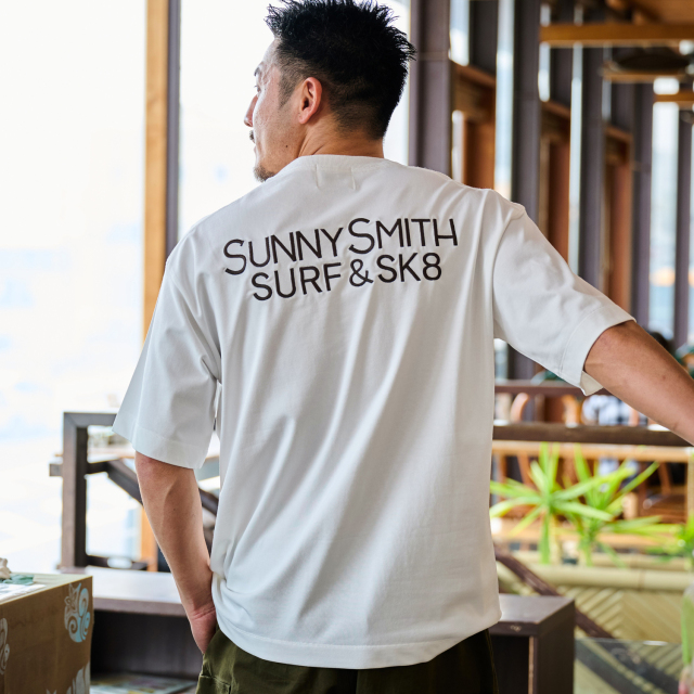 tシャツ 「SUNNY SMITH」SUNSETヤシの木柄　両面刺繍ロングスリーブTシャツ レディース メンズ SUNSETヤシの木柄 両面刺繍ロングスリーブTシャツ | Sunny Smith