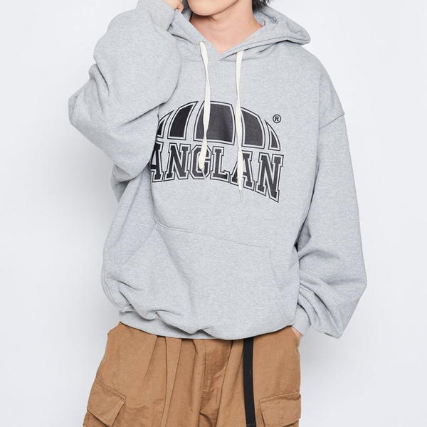 ANGLAN Printing Wide Sweat Hoodie アングラン ロゴパーカー