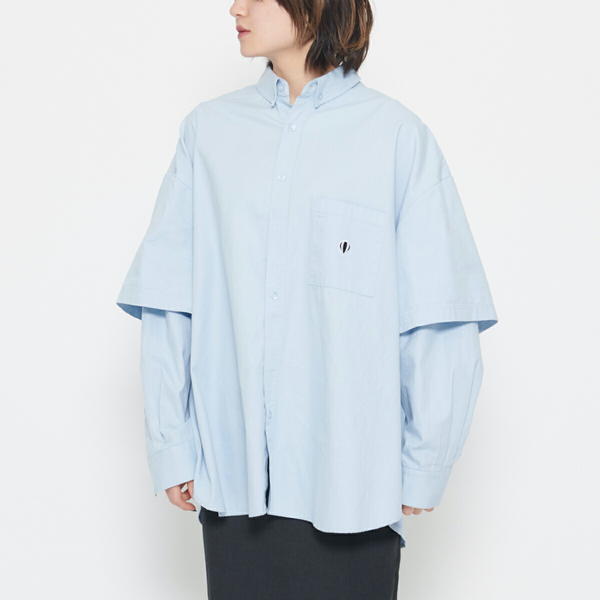 ANGLAN Wide Layered Oxford Shirt アングラン ワイドレイヤードシャツ