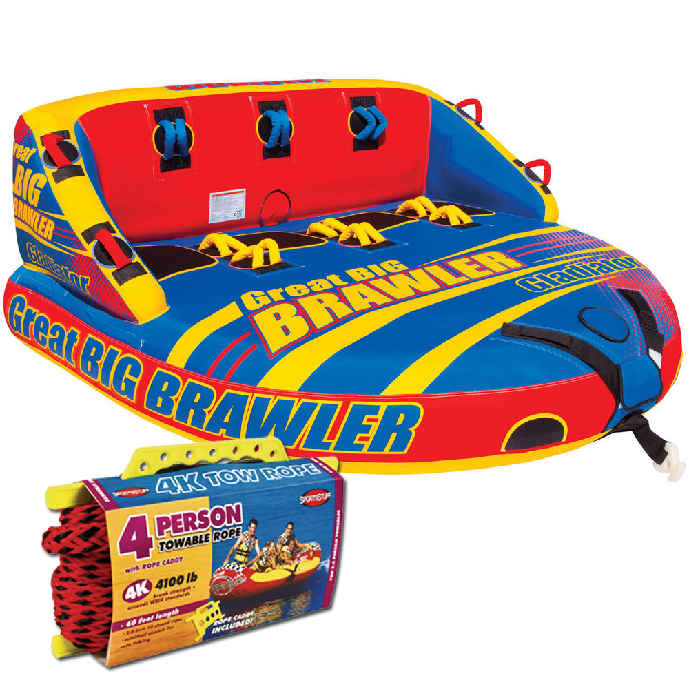 トーイングチューブ ロープ付き 4人乗り グラディエーター グレート ビッグ ブロォール Great Big Brawler グレートビッグマーブル 同等品 バナナボート