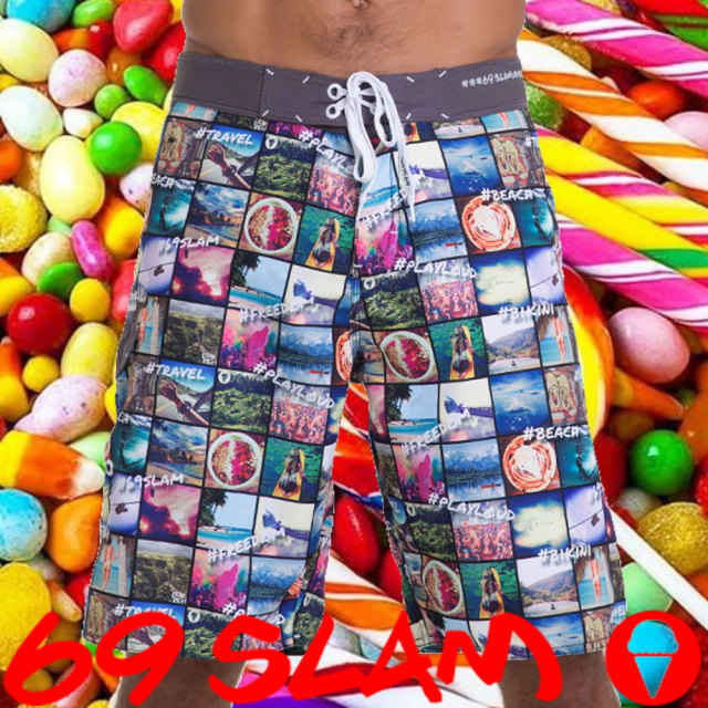 69SLAM ロックッスラム メンズ サーフパンツ HASHTAG ボードショーツ 水着