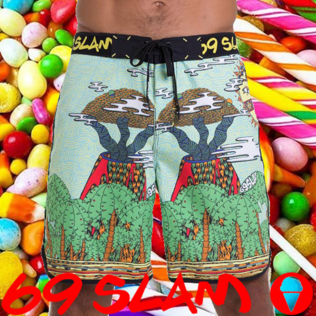 69SLAM ロックッスラム メンズ サーフパンツ ISLAND SOUL ボードショーツ 水着