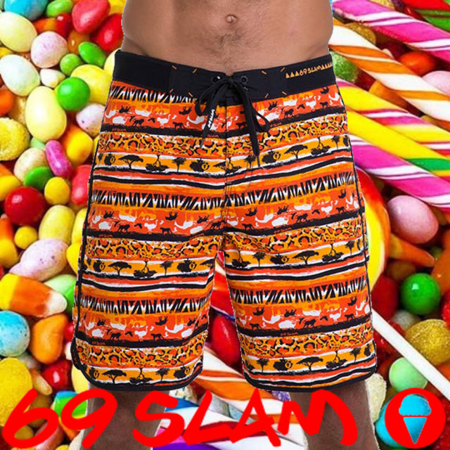 69SLAM ロックッスラム メンズ サーフパンツ SAVANA ORANGE MEDIUM ボードショーツ 水着