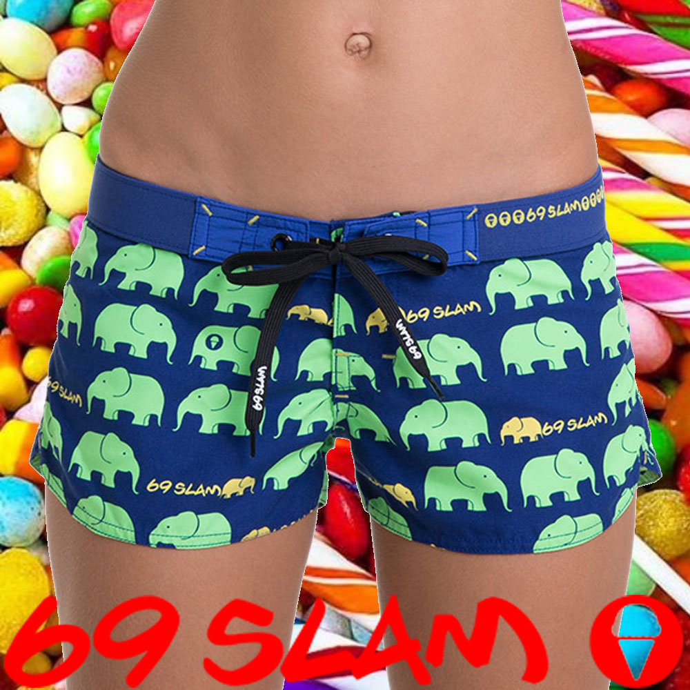 69SLAM ロックッスラム レディース サーフパンツ ELEPHANT GREEN ボードショーツ 水着