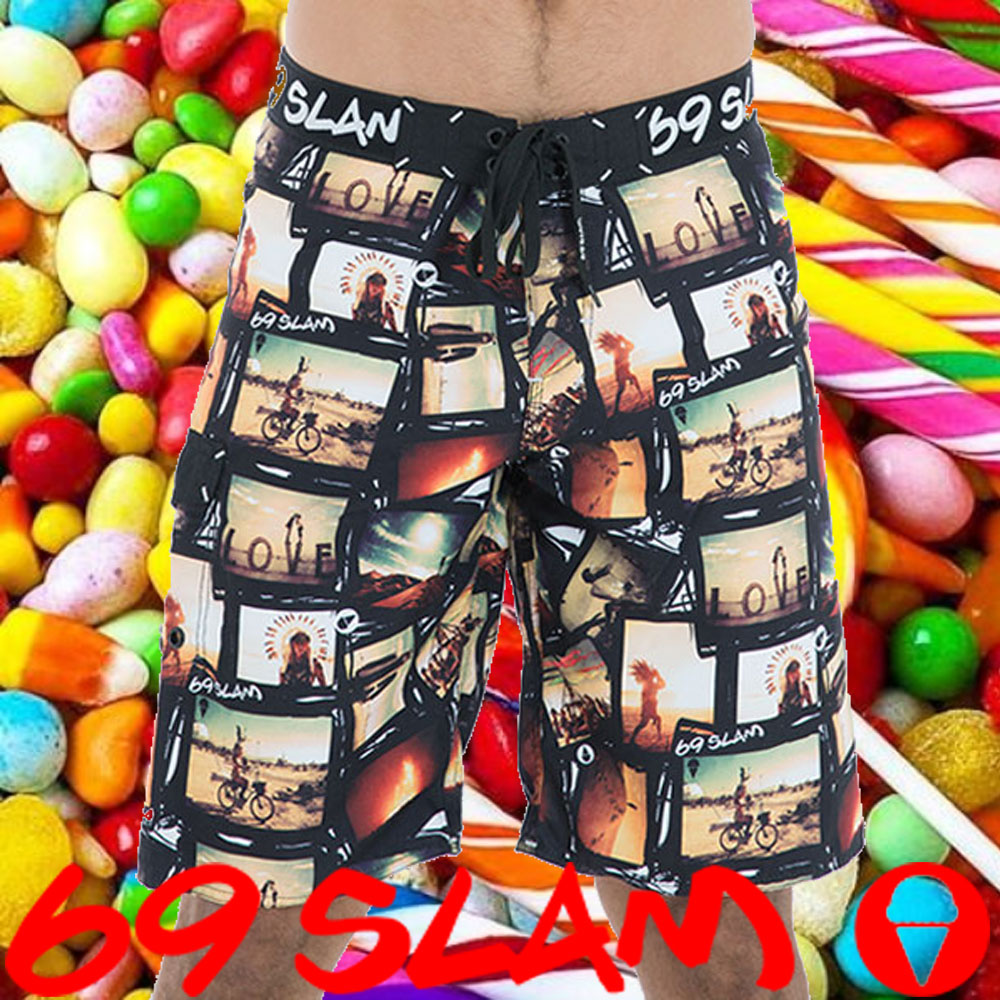 69SLAM ロックッスラム メンズ サーフパンツ BURNING MAN LONG ボードショーツ 水着