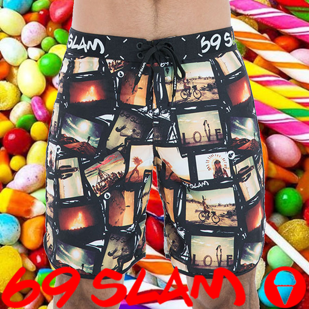 69SLAM ロックッスラム メンズ サーフパンツ BURNING MAN MEDIUM ボードショーツ 水着